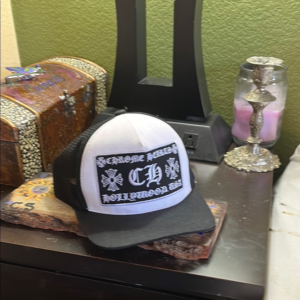 Chrome Hearts Black and White Trucker Hat